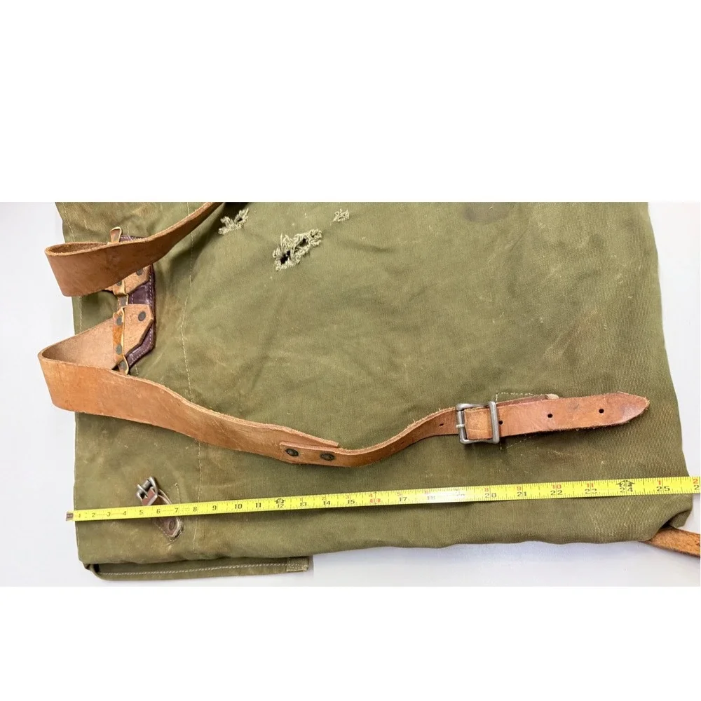 Duluth Pack Duluth Minn Vintage Canvas Leather Scout Backpack Olive Green USA